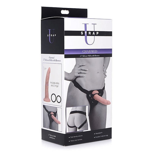 Strap-U Charmed Silicone Dildo And Harness By Xr Brands - Strap On Sextoys