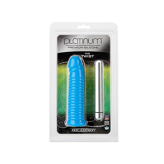 Doc Johnson Platinum The Twist Ribbed Design Dildo - Non-Realistic Dildos