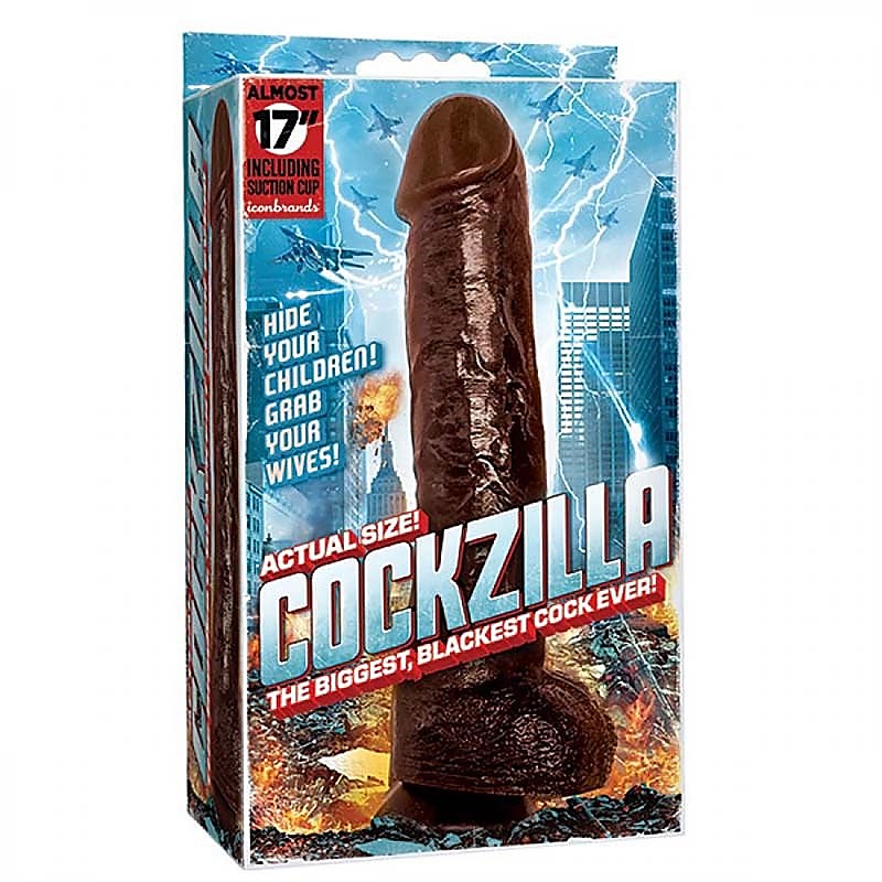 Cockzilla Black 17 Inch Dong By Icon Brands - Realistic Dildos