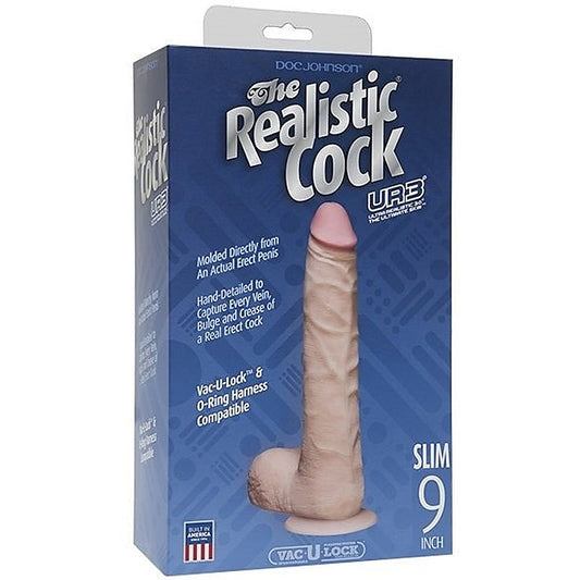 The Realistic Slim Cock With Balls By Doc Johnson - Realistic Dildos