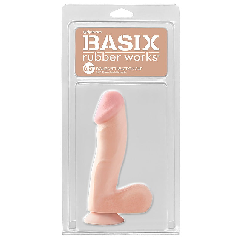 Basix 6.5 Inch Suction Cup Dong With Balls - G-Strings, Panties and Shorts
