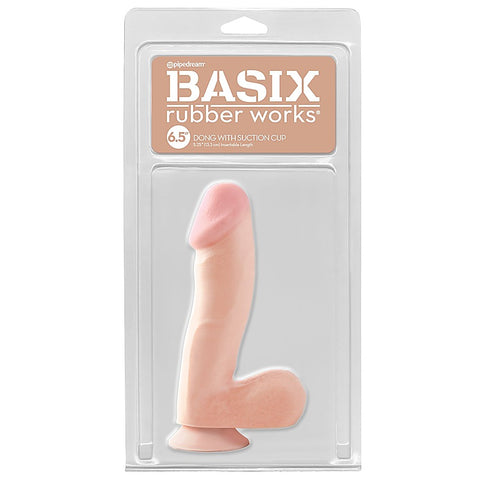 Basix 6.5 Inch Suction Cup Dong With Balls - G-Strings, Panties and Shorts