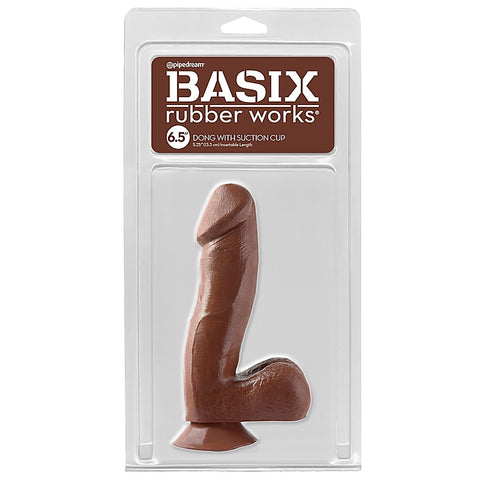 Basix 6.5 Inch Suction Cup Dong With Balls - G-Strings, Panties and Shorts