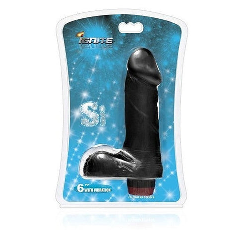 SI Ignite Vibrating Cock with Balls Black