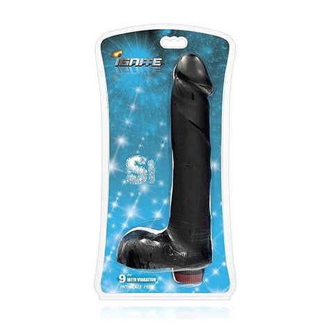SI Ignite Vibrating Cock with Balls Black