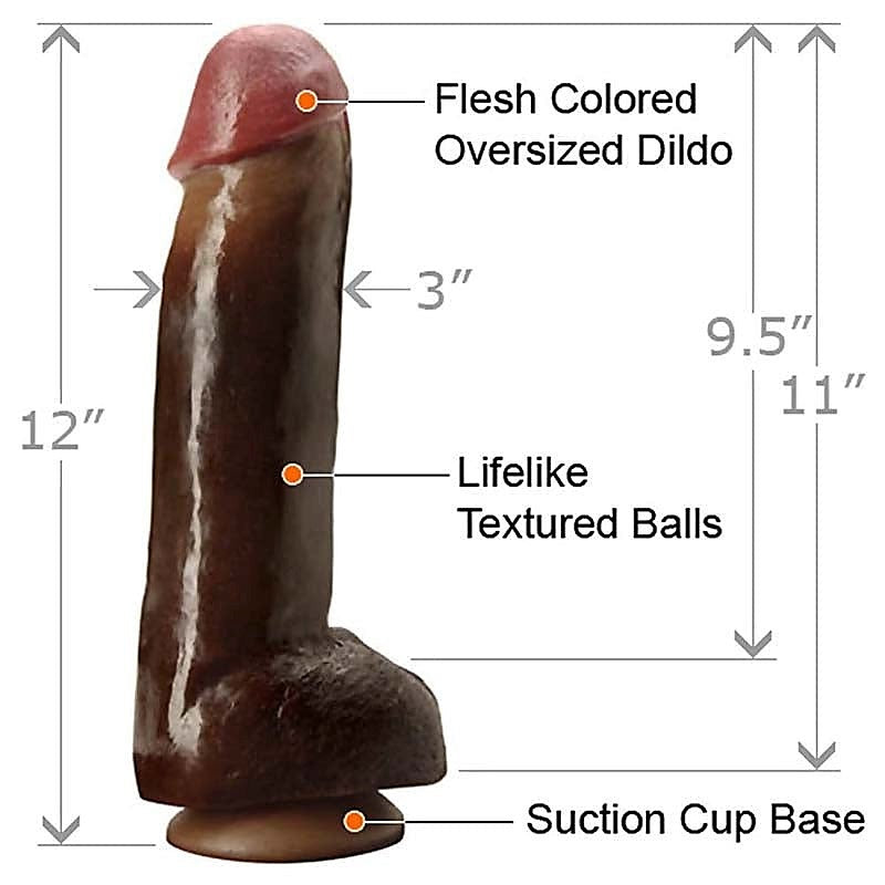 Black Balled 12 Inch Dildo By C1R Releasing - Realistic Dildos
