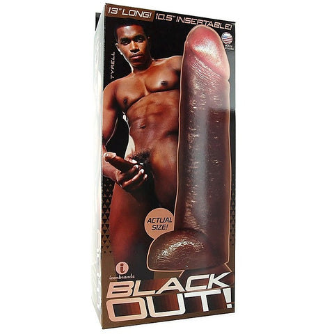 Blackout! Black 13-Inch Realistic Dong By Icon Brands - Realistic Dildos