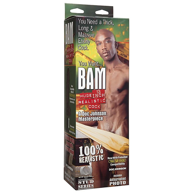 Bam Huge 13 Inch Realistic Cock By Doc Johnson - Realistic Dildos