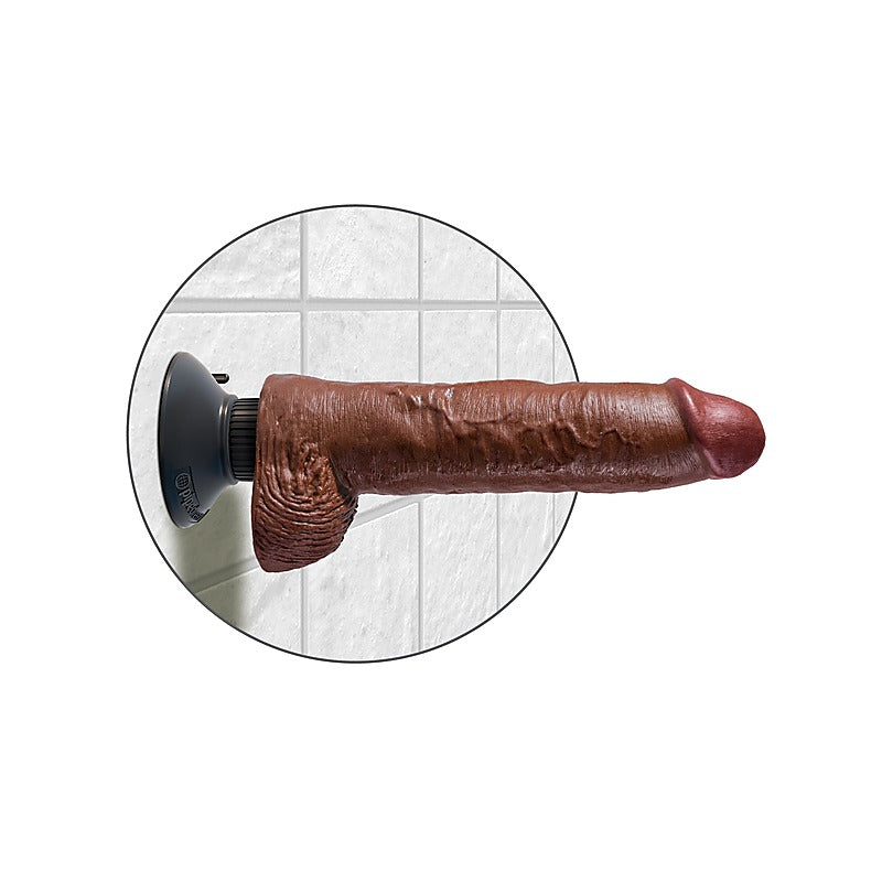 King Cock 10 Inch Vibrating Cock With Balls - Realistic Dildos