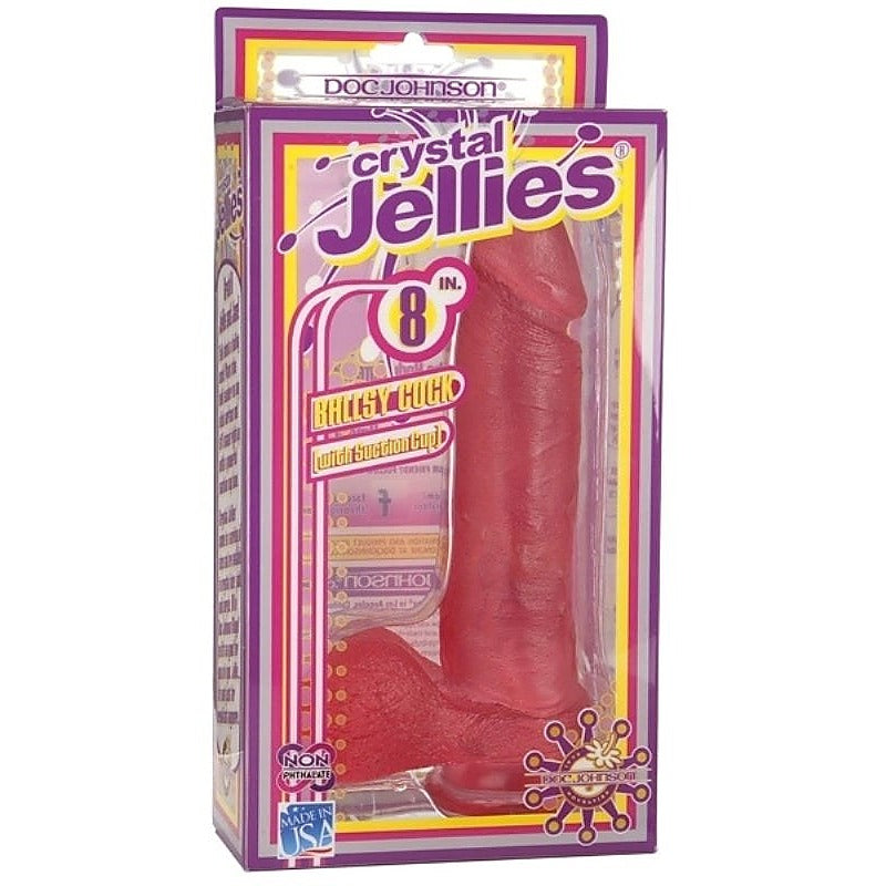Crystal Jellies 8 Ballsy Cock With Suction Cup Base - Non-Realistic Dildos