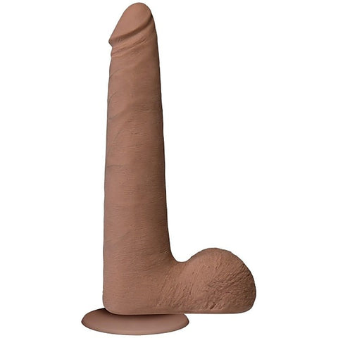 The Realistic Cock UR3 9 in. Slim with Balls Brown - Realistic Dildos