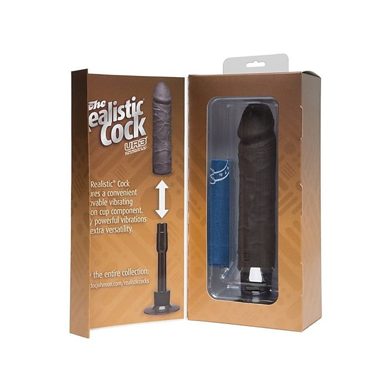 The Realistic Cock UR3 Vibrating 8 in. Black - Realistic Dildos