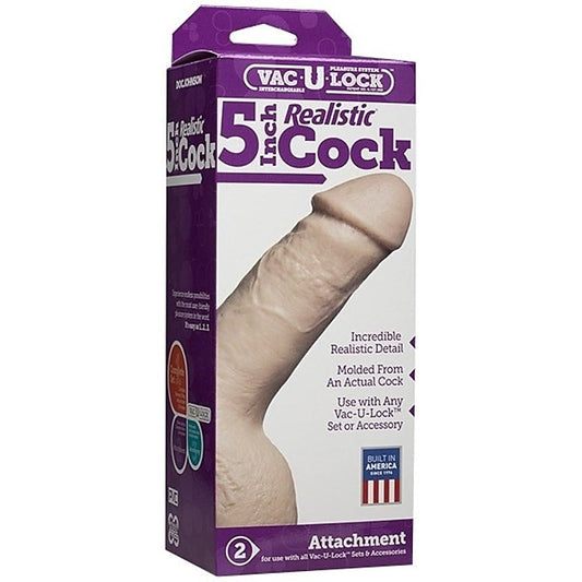 5 In. Realistic Cock White By Doc Johnson - Realistic Dildos