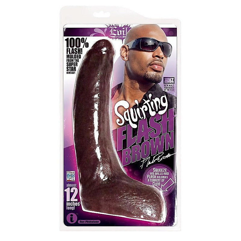Premium Flash Brown Squirting Cock By Icon Male - Realistic Dildos