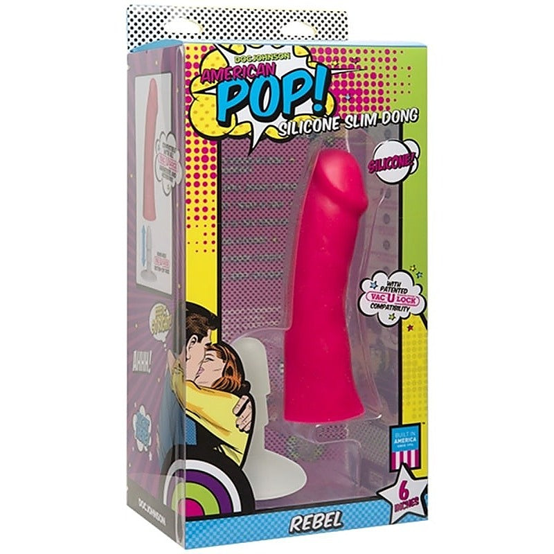 American Pop Rebel Silicone Slim Dong By Doc Johnson - G-Spot Vibrators
