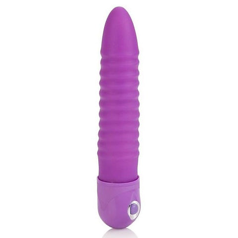 Waterproof Power Stud Ribbed Purple - Realistic Dildos