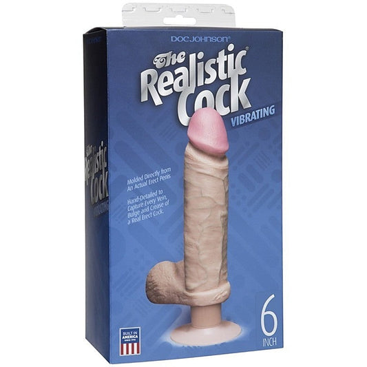 The Realistic Cock Vibrating 6 Inch Flesh - Realistic Dildos