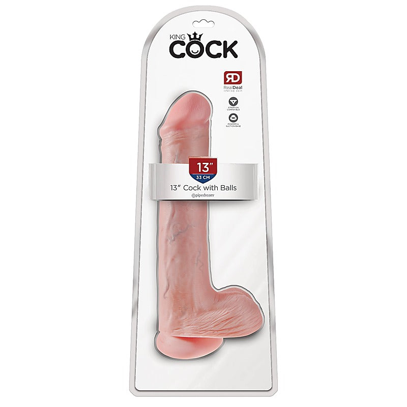 King Cock 13 Inch Realistic Cock With Balls - Realistic Dildos