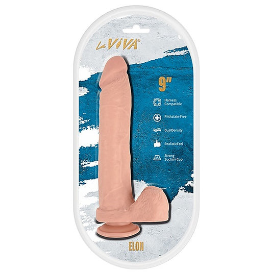 La Viva Elon 9 Inches Harness Compatible Dildo Flesh - Realistic Dildos
