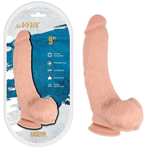 La Viva Giuseppe 9 Inches Realistic Dildo Flesh - Realistic Dildos