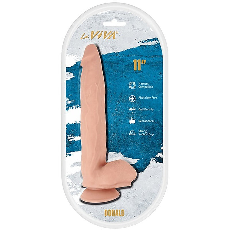 La Viva Donald 11 Inches Realistic Feel dildo Flesh - Realistic Dildos