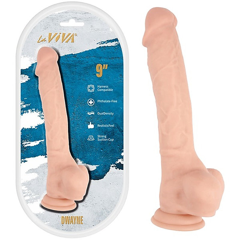 La Viva Dwayne 9 Inches Suction Cup Realistic Dildo Flesh - Realistic Dildos