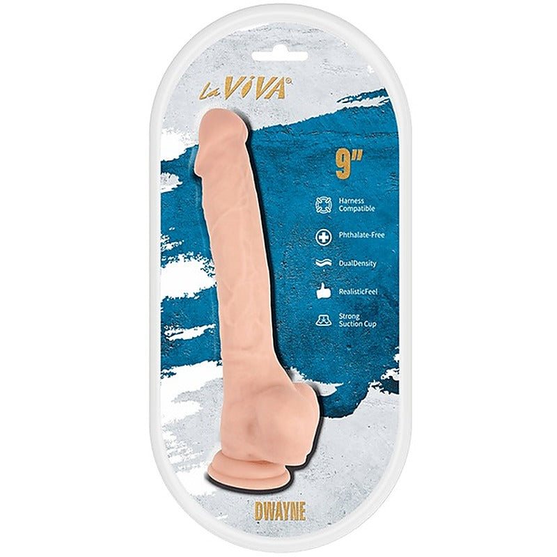 La Viva Dwayne 9 Inches Suction Cup Realistic Dildo Flesh - Realistic Dildos