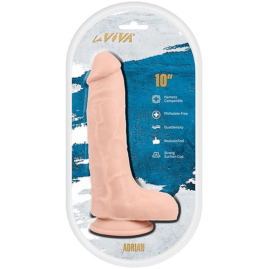 La Viva Adrian 10 Inches Harness Dildo Flesh - Realistic Dildos