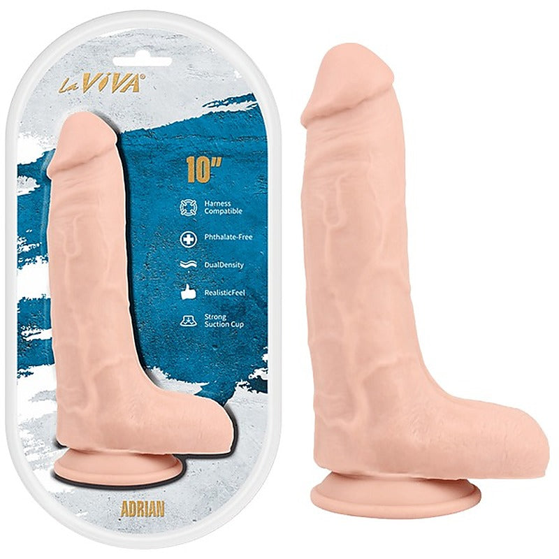 Adrian 10 Inches Harness Dildo By La Viva - Realistic Dildos