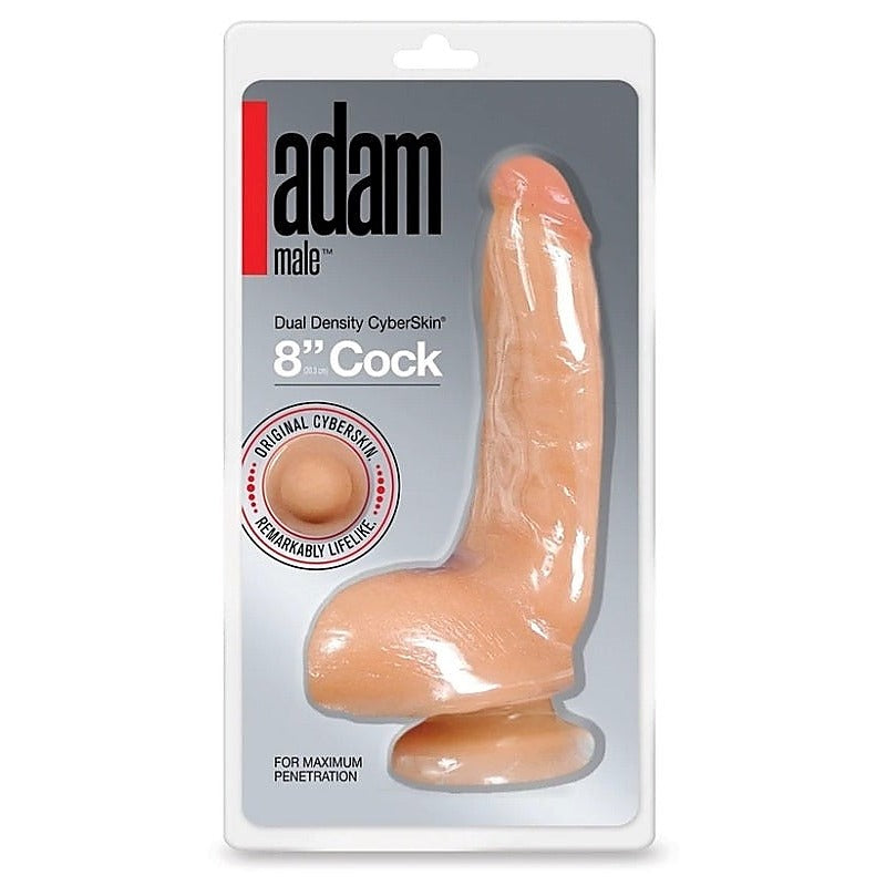 Adam Male Cyberskin 8 Inch Realistic Cock By Doc Johnson - Realistic Dildos