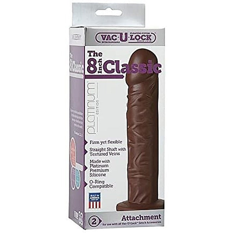 Vac-U-Lock Platinum The Classic 8 Inch By Doc Johnson - Realistic Dildos