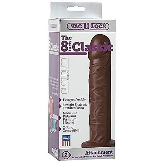 Vac-U-Lock Platinum The Classic 8 Inch By Doc Johnson - Realistic Dildos