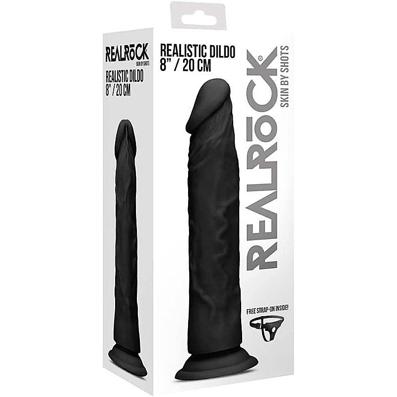 Realrock Skin Dildo Black by Shots Toys - Realistic Dildos