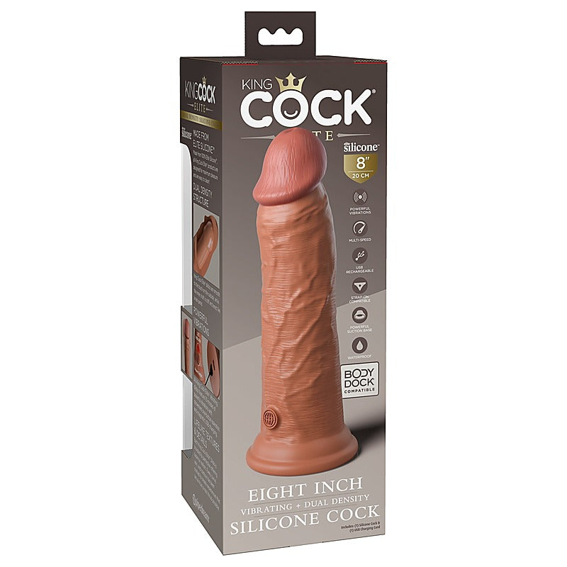 King Cock Elite Vibrating Dual Density Silicone Cock - Realistic Dildos