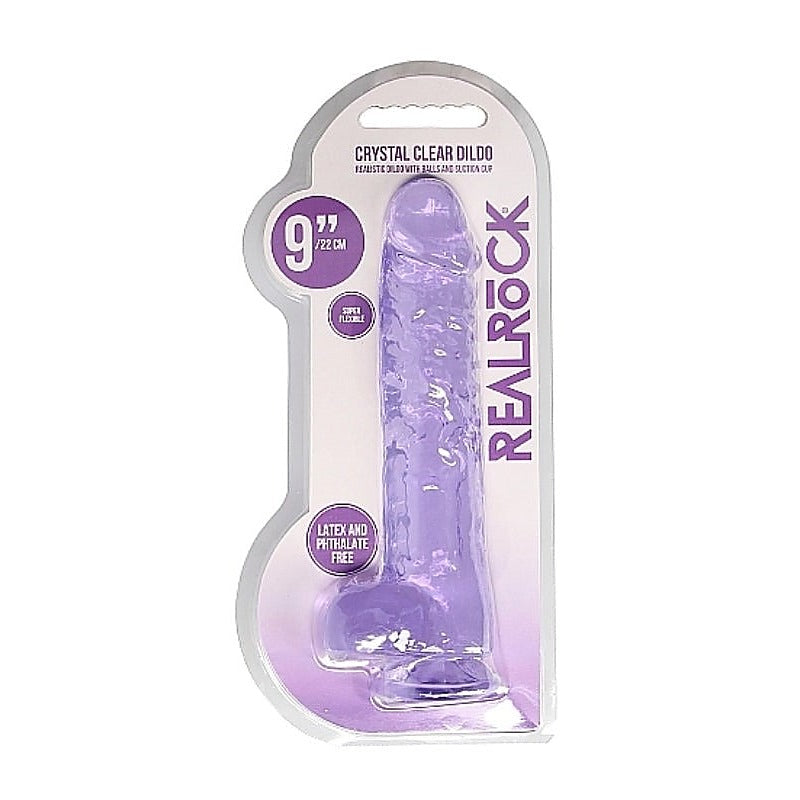 Realrock Crystal Clear Dildo With Balls 9 Inch By Shots Toys - Luxury Sex Toys