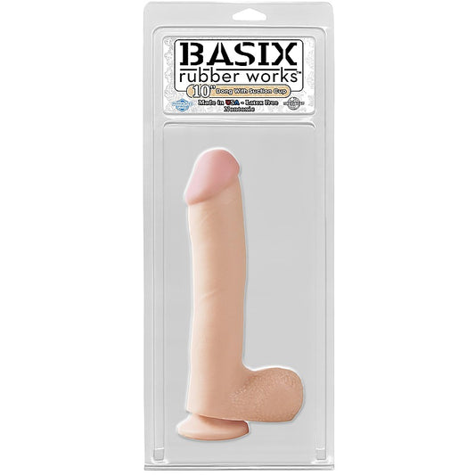 Basix 10 Inch Suction Cup Realistic Dildo - Realistic Dildos