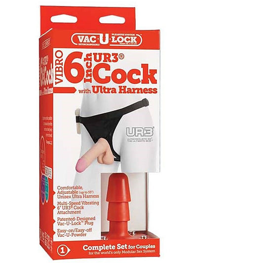 Vac-U-Lock Vibrating Sex Harness With 6" Cock By Doc Johnson - Strap On Sextoys