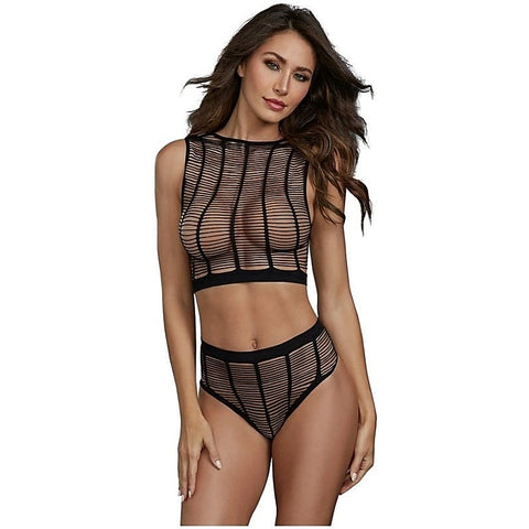 Dream Girl Indulgence Seamless Knit Crop Top And - Bras and Bra Sets