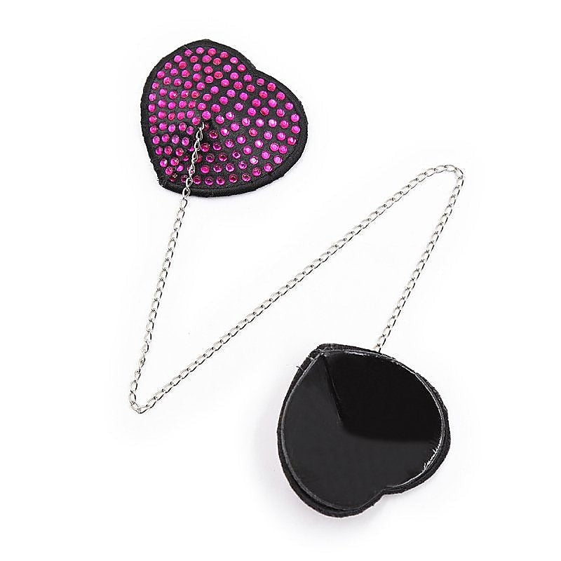 Encrusted Heart Shaped Nipple Pasties by Ella Bidoe - Fancy Dress Ups