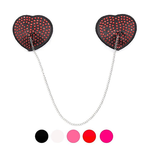 Encrusted Heart Shaped Nipple Pasties by Ella Bidoe - Fancy Dress Ups