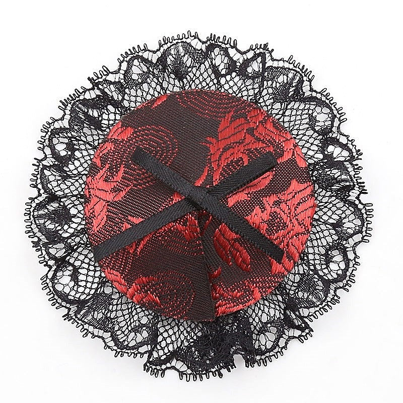 Black and Red Lace Overlay Nipple Pasties by Ella Bidoe - Fancy Dress Ups