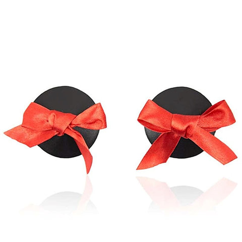 Lather Nipple Pasties With Bow By Ella Bidoe - Fancy Dress Ups