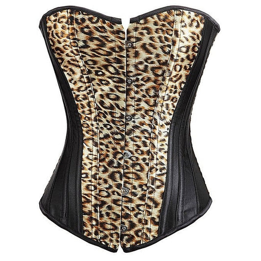 Leopard Slimming Corset & G-String - Bustiers and Corsets