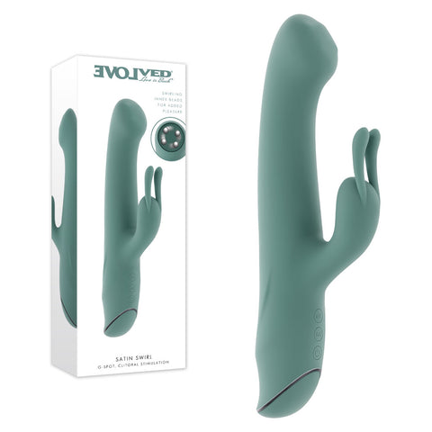 SATIN SWIRL Rabbit Vibrator with Swirling Head by Evolved