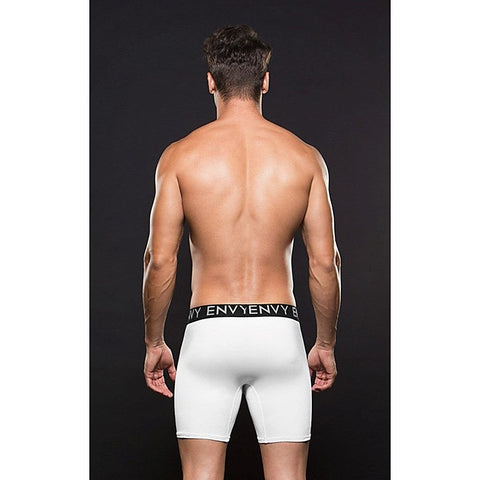 Envy Micro LowRise Logo Athletic Long Boxer White