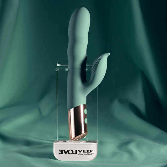 Evolved THE SHIMMY Rechargeable Thrusting Rabbit Vibrator - Rabbit Vibrators
