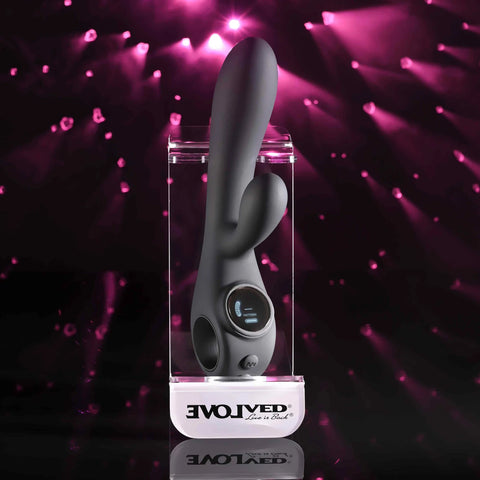 BLACK MAGIC Rabbit Vibrator with LED Screen by Evolved