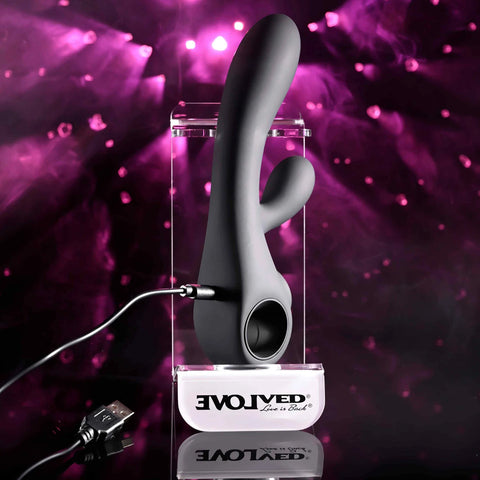 BLACK MAGIC Rabbit Vibrator with LED Screen by Evolved
