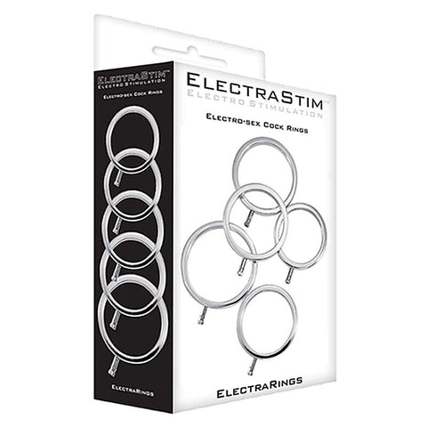 Electro Metal Cock Rings Set Of 5 By Electrastim - Electro Sex