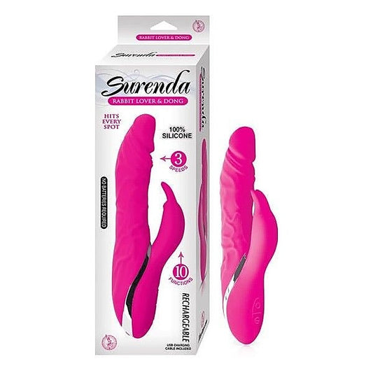 SURENDA Silicone Rabbit Vibrator - Rotating Shaft and Clitoral Stimulator